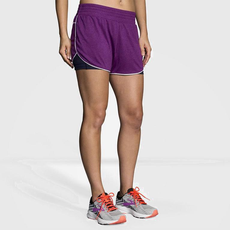 Brooks Rep 3 2-In-1 Womens Running Shorts Ireland Purple (LSDU-20148)